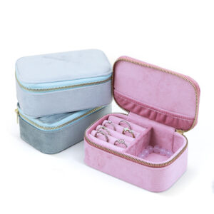Creative Zipper Velvet Travel Storage Jewelry case
