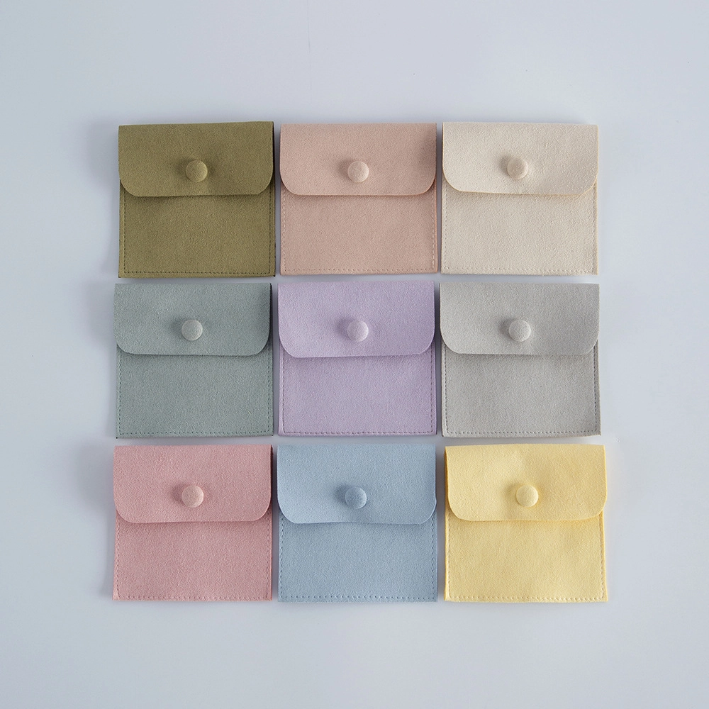 Microfiber Button Jewelry Pouch