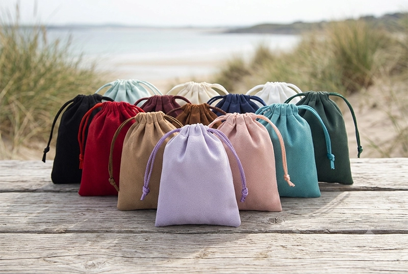 Velvet Jewelry pouch with String