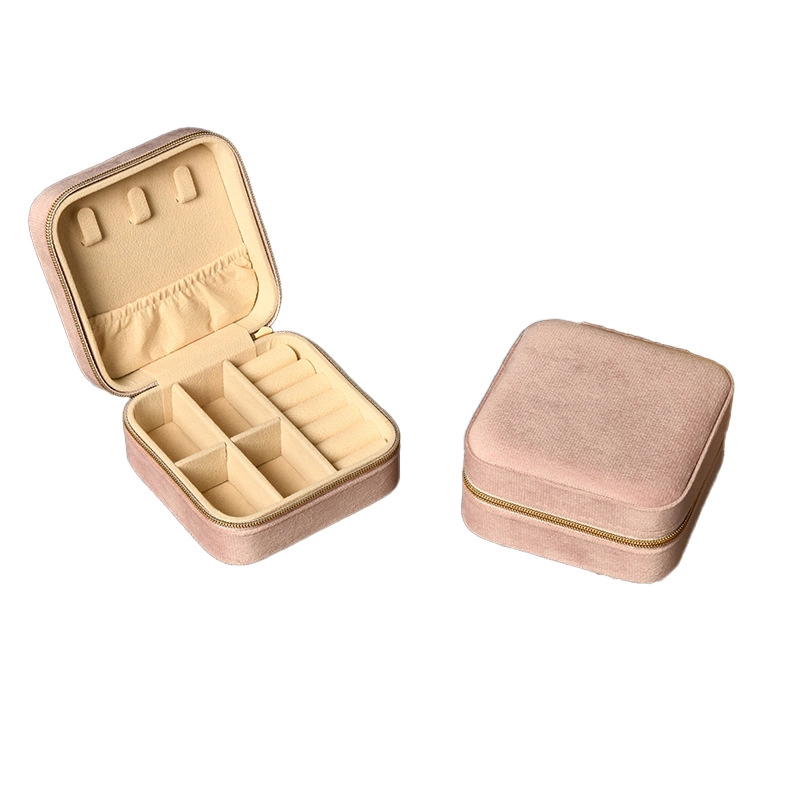 Custom square velvet jewelry organizer without mirror from factory direct jewelry box supplier