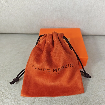 home page orange jewelry pouch with string