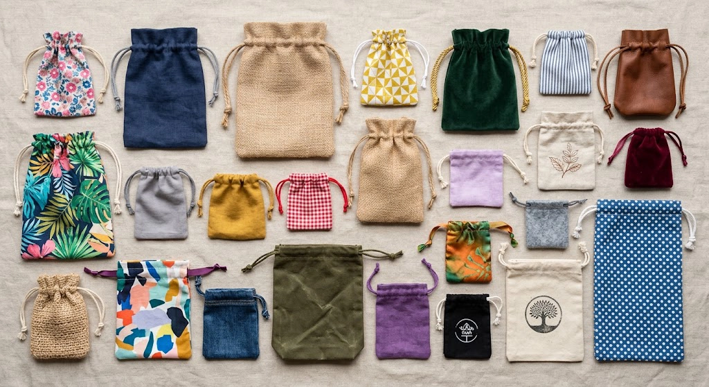 different jewelry pouch with string