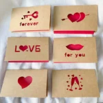 Custom Kraft Paper Heart Cutout Cards