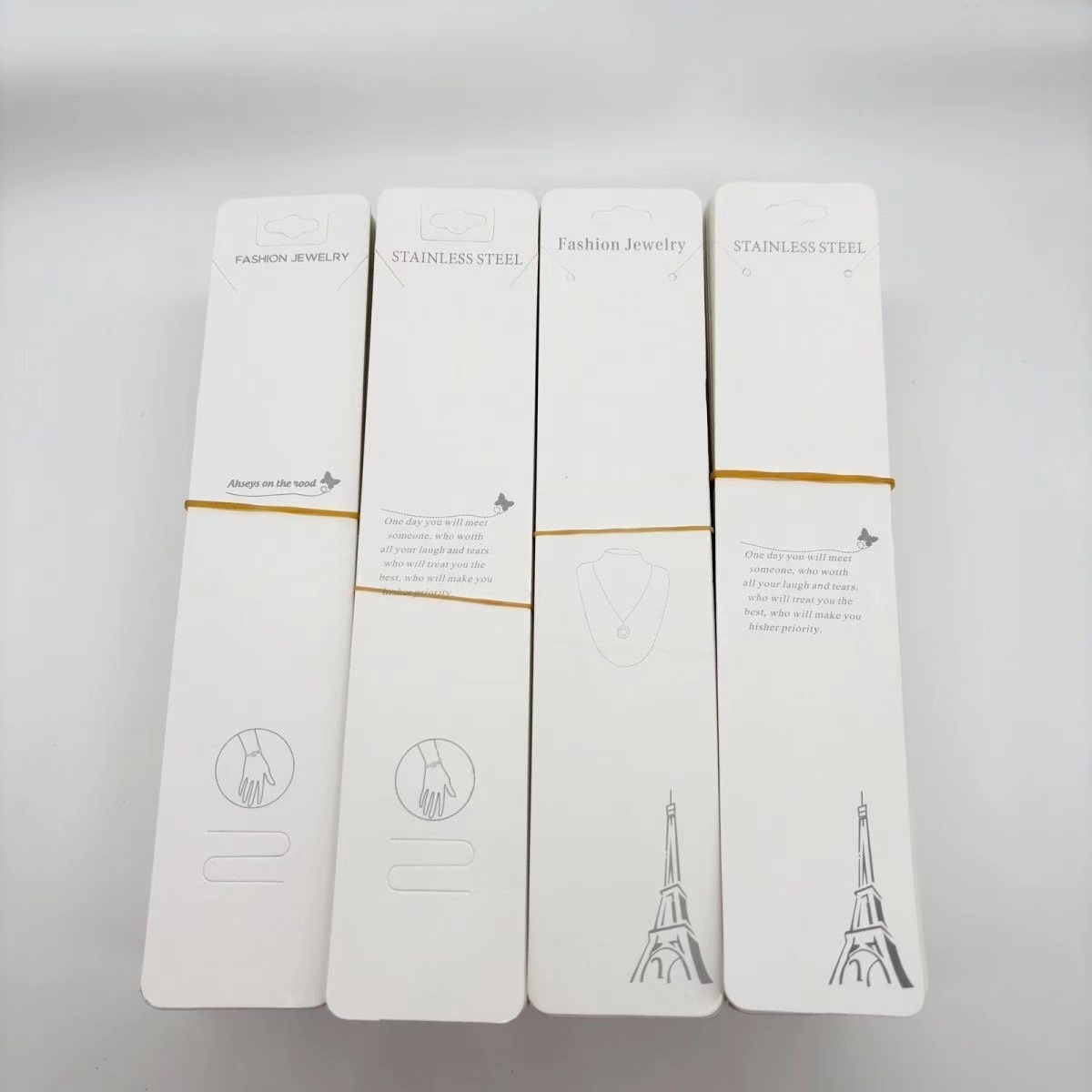 Custom Long Necklace Display Cards | 4 × 19.4 cm
