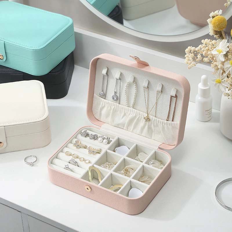 Custom PU Leather Double Layer Jewelry Box
