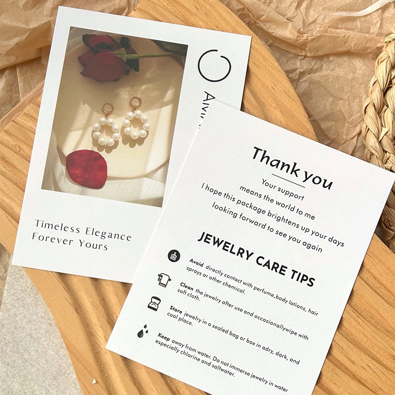 Custom Printed Jewelry Care Cards