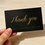 Custom Black Thank You Cards with Color Printing